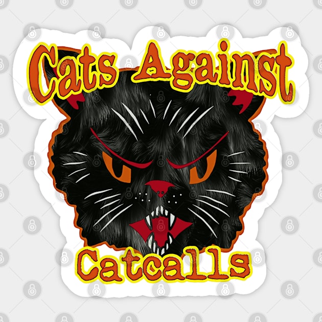 Vintage funny cats against catcalls cat lovers Sticker by masterpiecesai